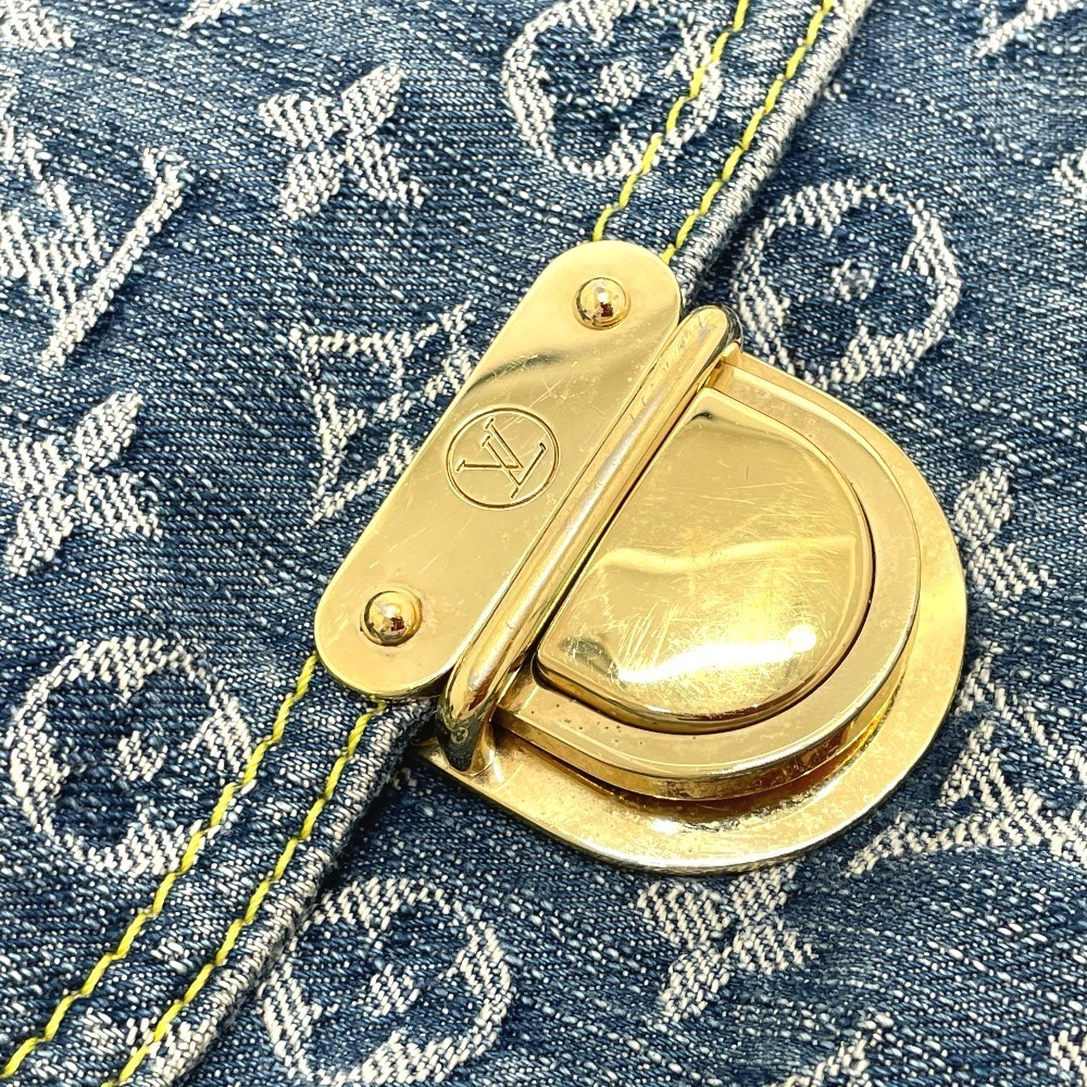 Louis Vuitton Monogram Denim Flat Shopper Tote Bag Blue - Picture 5 of 7